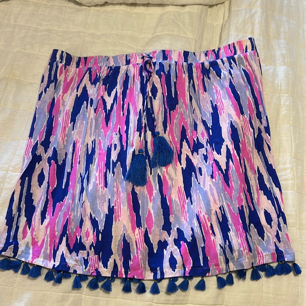 Lilly Pulitzer tube top with tassel detail